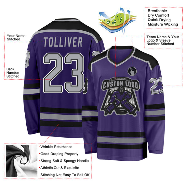 Cheap Custom White Purple-Gray Hockey Jersey Free Shipping –  CustomJerseysPro