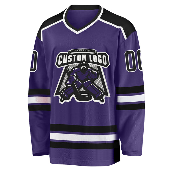 100% Polyester Hockey Sportswear Customized Blank Black Team Wear