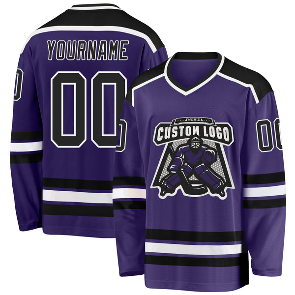 Cheap Custom Purple Black-White Hockey Jersey Free Shipping –  CustomJerseysPro