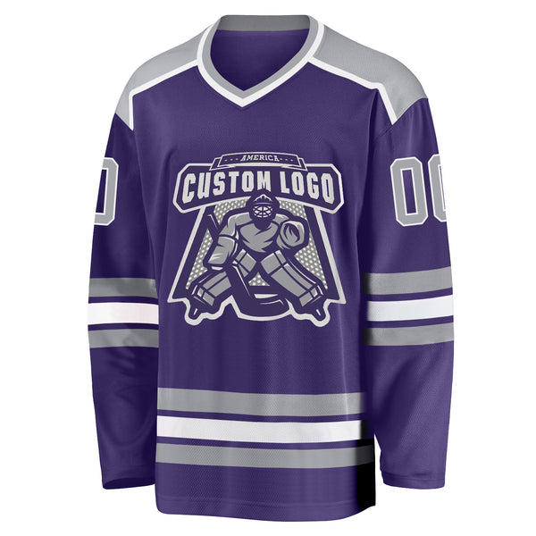 Cheap Custom White Purple-Gray Hockey Jersey Free Shipping –  CustomJerseysPro