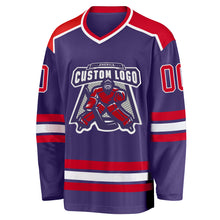 Загрузить изображение в средство просмотра галереи, Custom Purple Red-White Hockey Jersey
