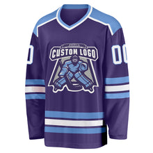 Загрузить изображение в средство просмотра галереи, Custom Purple White-Light Blue Hockey Jersey
