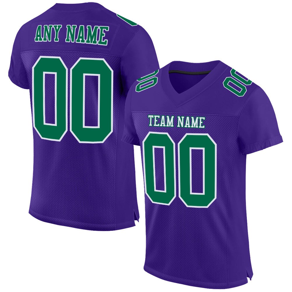 Cheap Custom Purple White-Kelly Green Mesh Authentic Football Jersey Free  Shipping – CustomJerseysPro