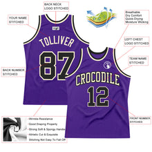 Загрузить изображение в средство просмотра галереи, Custom Purple Black-Cream Authentic Throwback Basketball Jersey
