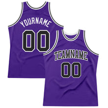 Загрузить изображение в средство просмотра галереи, Custom Purple Black-White Authentic Throwback Basketball Jersey
