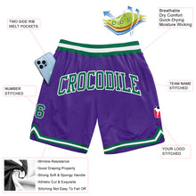 Charger l&#39;image dans la galerie, Custom Purple Kelly Green-White Authentic Throwback Basketball Shorts
