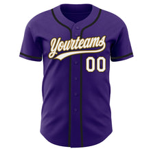 Laden Sie das Bild in den Galerie-Viewer, Custom Purple White Old Gold-Black Authentic Baseball Jersey
