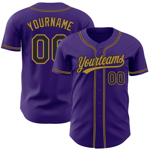 Cheap Custom Black Purple-Gold Authentic Baseball Jersey Free Shipping –  CustomJerseysPro