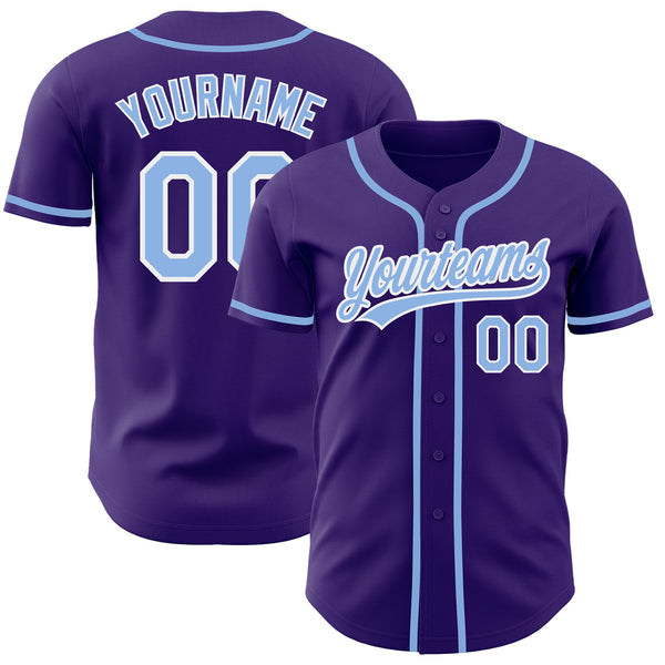 Cheap Custom Light Blue White-Purple Authentic Fade Fashion Baseball Jersey  Free Shipping – CustomJerseysPro