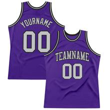 Charger l&#39;image dans la galerie, Custom Purple Gray-Black Authentic Throwback Basketball Jersey
