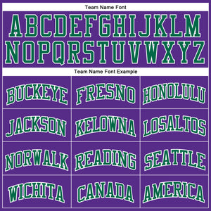 Custom Purple White Pinstripe Kelly Green Authentic Basketball Jersey