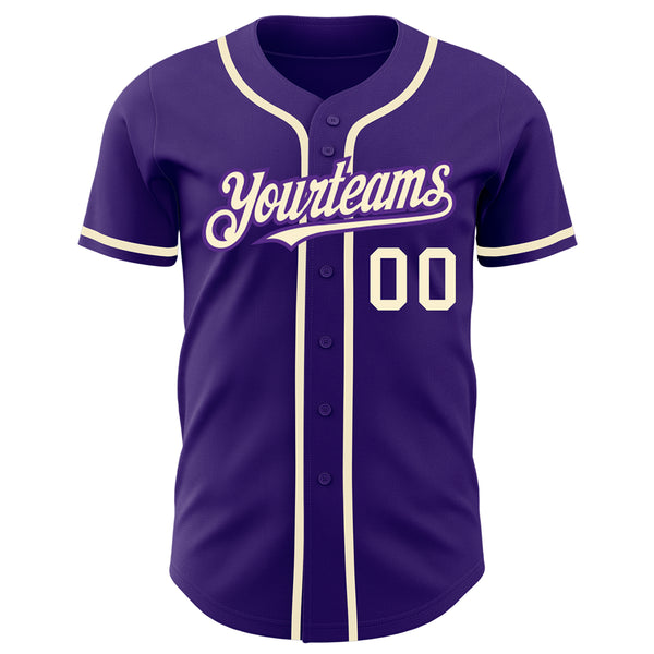 Custom Purple Cream Authentic Baseball Jersey Discount