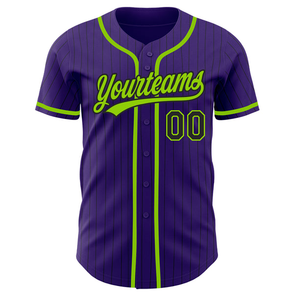 Cheap Custom Neon Green Black Pinstripe Purple Authentic Baseball Jersey  Free Shipping – CustomJerseysPro