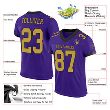 Charger l&#39;image dans la galerie, Custom Purple Old Gold-Black Mesh Authentic Football Jersey
