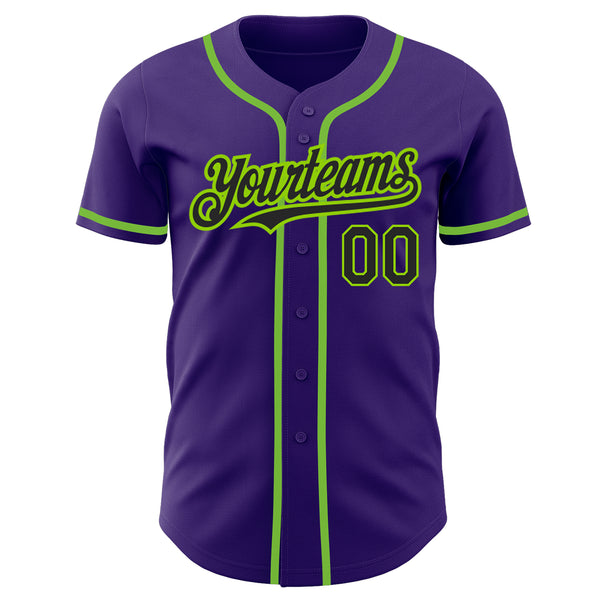 Neon Green Purple Black Custom Baseball Jerseys For Men & Women JN10332_3433