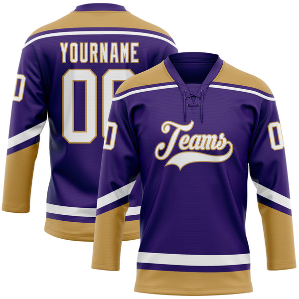 Cheap Custom Purple Black-Old Gold Hockey Jersey Free Shipping –  CustomJerseysPro