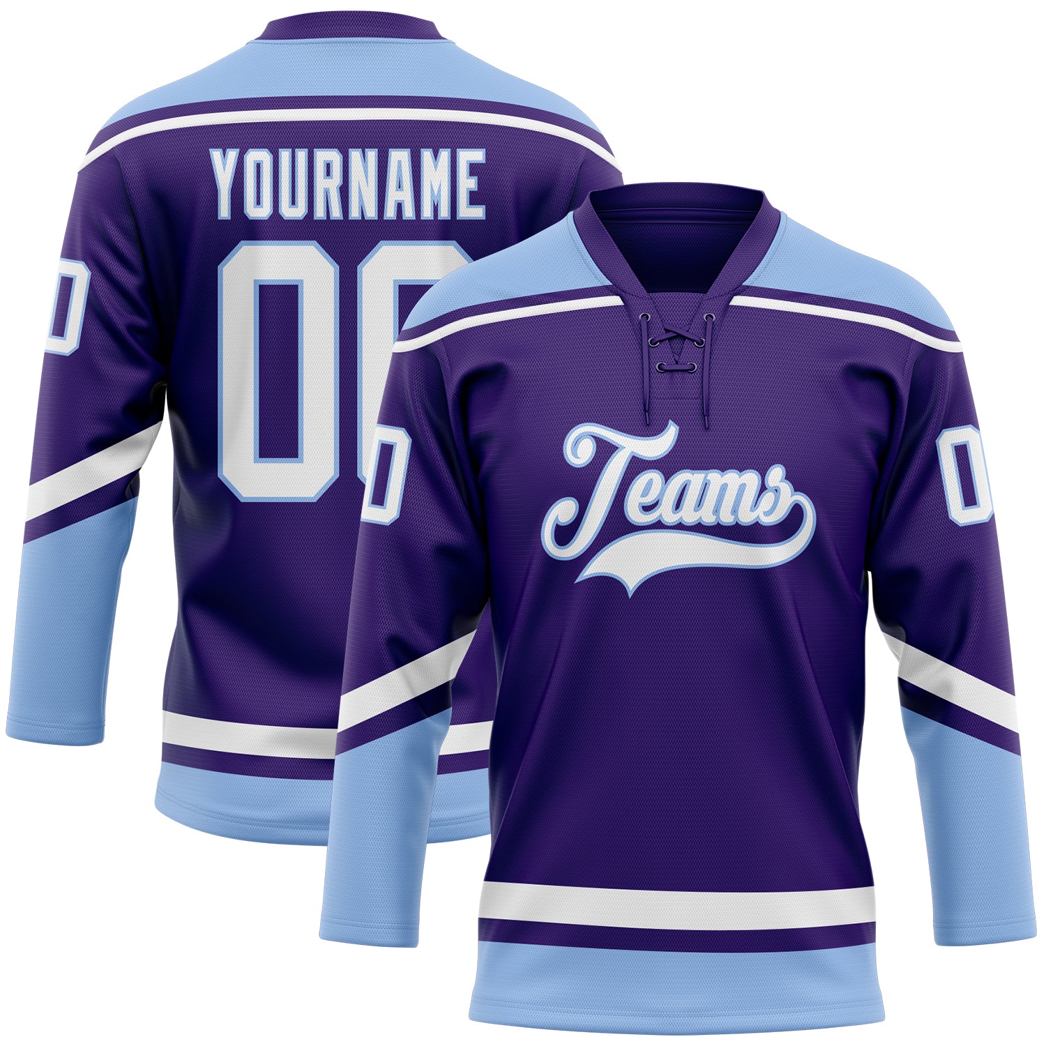 Custom Black Purple-Pink Hockey Lace Neck Jersey Discount