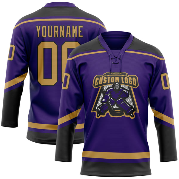 Cheap Custom Old Gold Purple-Black Hockey Jersey Free Shipping –  CustomJerseysPro