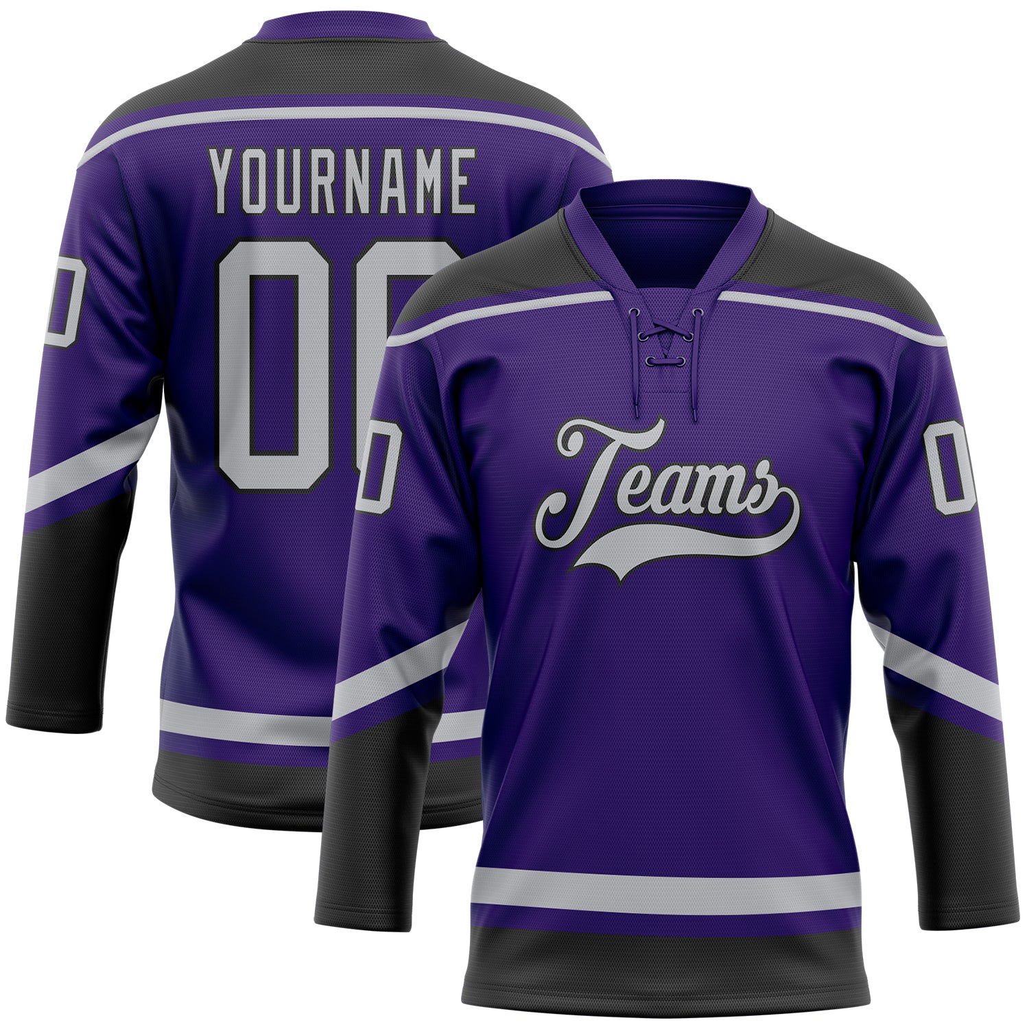 Custom Purple Gray-White Hockey Jersey Sale – UKSN INC