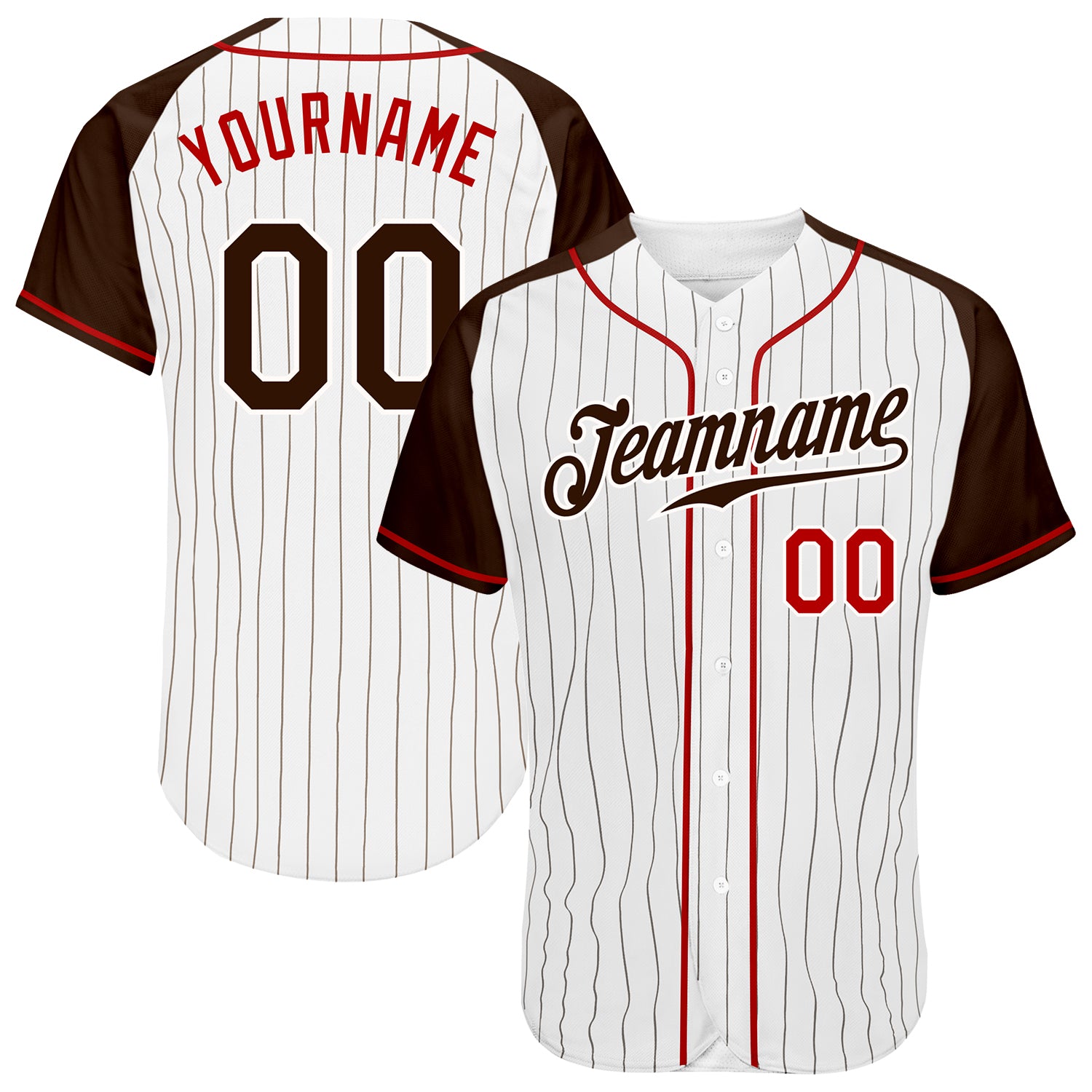 Red Sleeve Baseball Jersey Custom Print Unisex Baseball Jersey