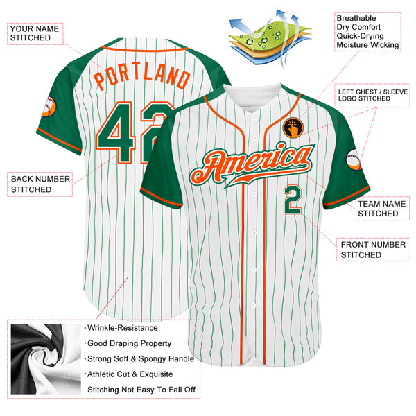 Custom Orange Kelly Green-White Authentic Two Tone Baseball Jersey Discount