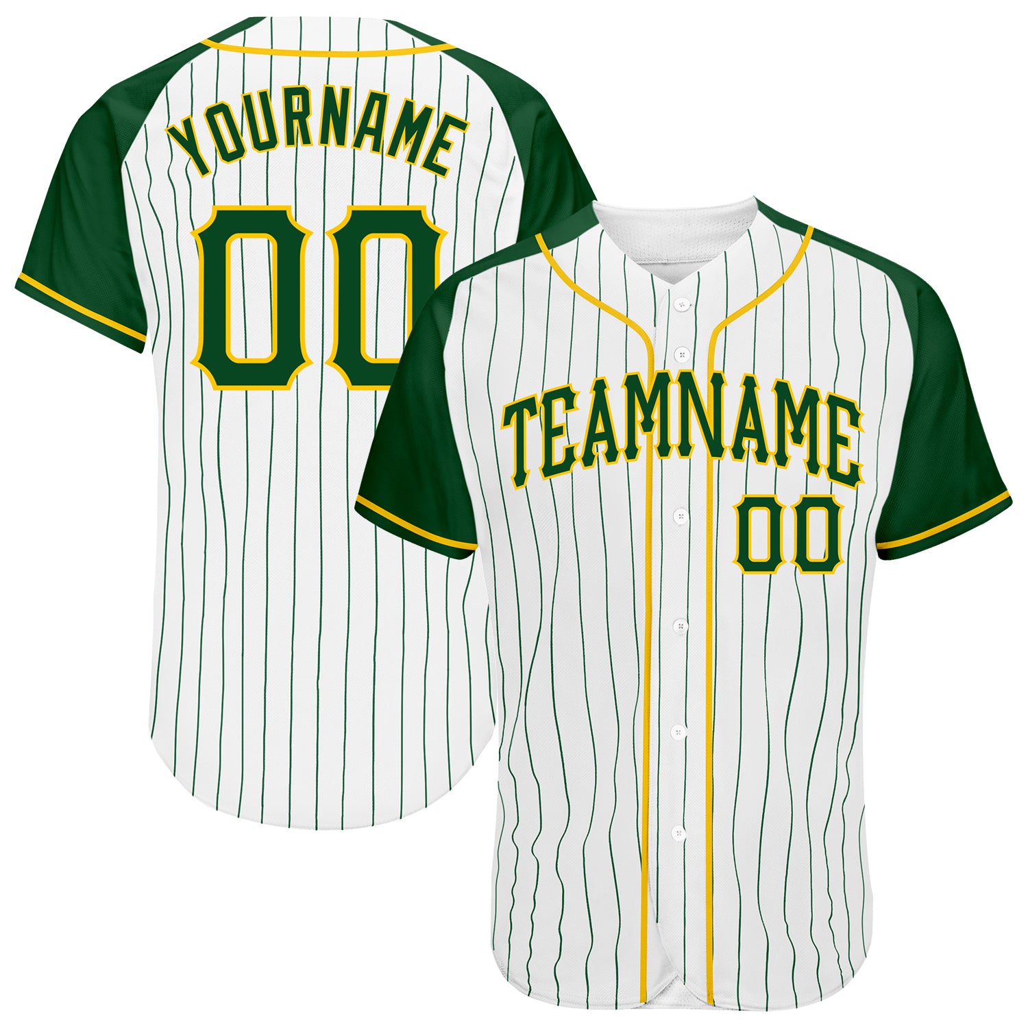 Custom Green Green-Gold Authentic Baseball Jersey – CustomJerseysPro