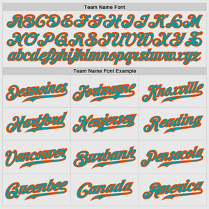 Custom White Aqua Pinstripe Aqua-Orange Authentic Raglan Sleeves Baseball Jersey