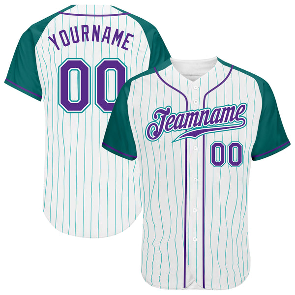 Cheap Custom Aqua Purple Pinstripe Purple-White Authentic Baseball Jersey  Free Shipping – CustomJerseysPro