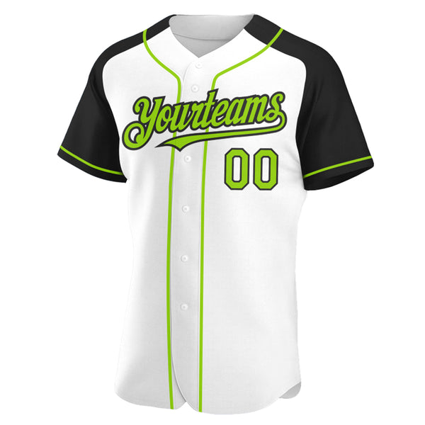 Cheap Custom White Neon Green-Black Authentic Two Tone Baseball Jersey Free  Shipping – CustomJerseysPro