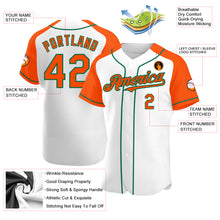 Laden Sie das Bild in den Galerie-Viewer, Custom White Orange-Kelly Green Authentic Raglan Sleeves Baseball Jersey
