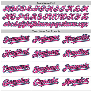 Custom White Pink Black-Light Blue Authentic Raglan Sleeves Baseball Jersey