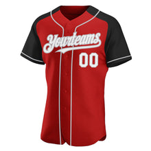 Загрузить изображение в средство просмотра галереи, Custom Red White Black-Gray Authentic Raglan Sleeves Baseball Jersey
