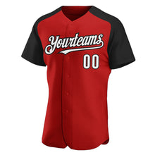 Загрузить изображение в средство просмотра галереи, Custom Red White-Black Authentic Raglan Sleeves Baseball Jersey
