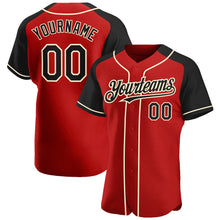 Загрузить изображение в средство просмотра галереи, Custom Red Black-Cream Authentic Raglan Sleeves Baseball Jersey
