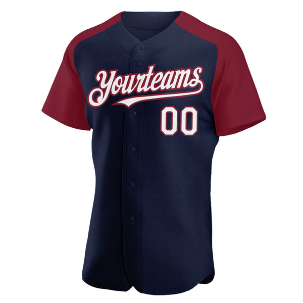 Cheap Custom Light Blue Red-Navy Authentic Raglan Sleeves Baseball Jersey  Free Shipping – CustomJerseysPro