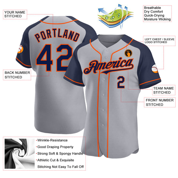 Cheap Custom Gray Orange-White Authentic Baseball Jersey Free Shipping –  CustomJerseysPro
