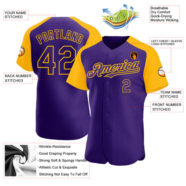 Cheap Custom Black Purple-Gold Authentic Baseball Jersey Free Shipping –  CustomJerseysPro