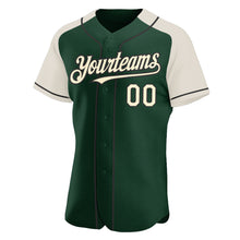 Загрузить изображение в средство просмотра галереи, Custom Green Cream-Black Authentic Raglan Sleeves Baseball Jersey
