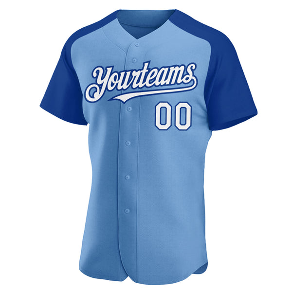 Cheap Custom Light Blue White-Royal Authentic Baseball Jersey Free