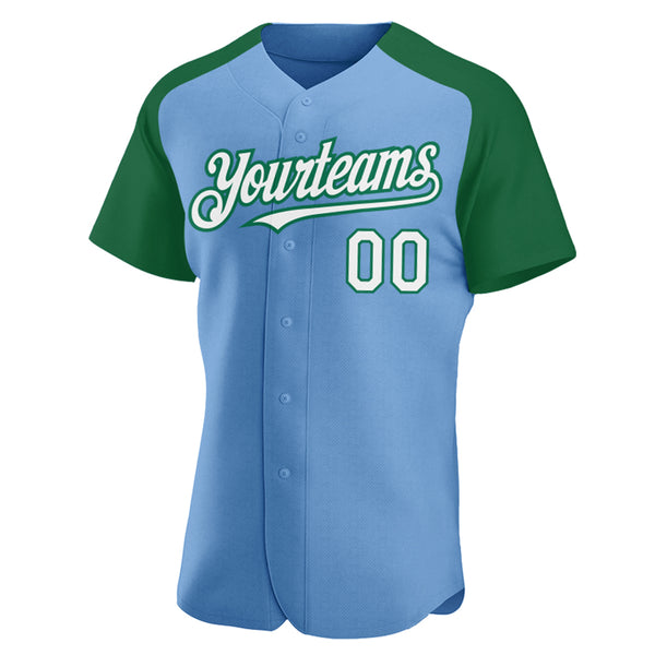 Cheap Custom Kelly Green White-Light Blue Mesh Authentic Football Jersey  Free Shipping – CustomJerseysPro