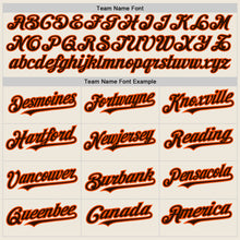 Laden Sie das Bild in den Galerie-Viewer, Custom Cream Brown-Orange Authentic Raglan Sleeves Baseball Jersey
