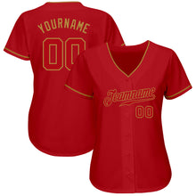 Charger l&#39;image dans la galerie, Custom Red Red-Old Gold Authentic Baseball Jersey
