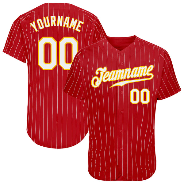 Cheap Custom Red Black Pinstripe Black-White Authentic Baseball Jersey Free  Shipping – CustomJerseysPro