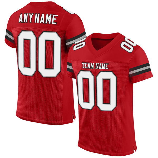 Cheap Custom White Black-Gold Mesh Authentic Football Jersey Free Shipping  – CustomJerseysPro