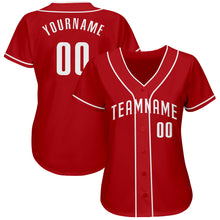 Charger l&#39;image dans la galerie, Custom Red White Authentic Baseball Jersey
