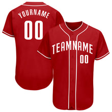 Charger l&#39;image dans la galerie, Custom Red White Authentic Baseball Jersey
