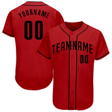 Charger l&#39;image dans la galerie, Custom Red Black Authentic Baseball Jersey
