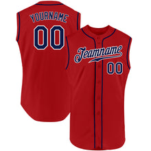 Charger l&#39;image dans la galerie, Custom Red Navy-White Authentic Sleeveless Baseball Jersey
