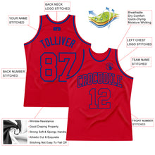 Laden Sie das Bild in den Galerie-Viewer, Custom Red Red-Royal Authentic Throwback Basketball Jersey
