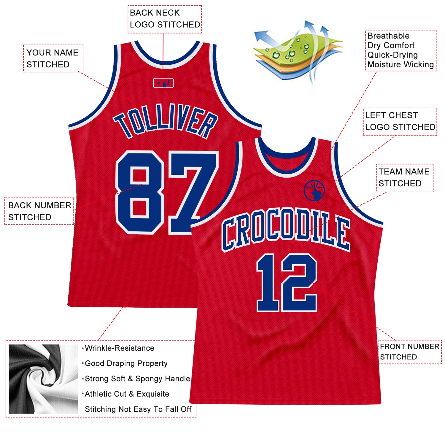 Cheap Custom Red Red-Royal Authentic Throwback Basketball Jersey Free  Shipping – CustomJerseysPro